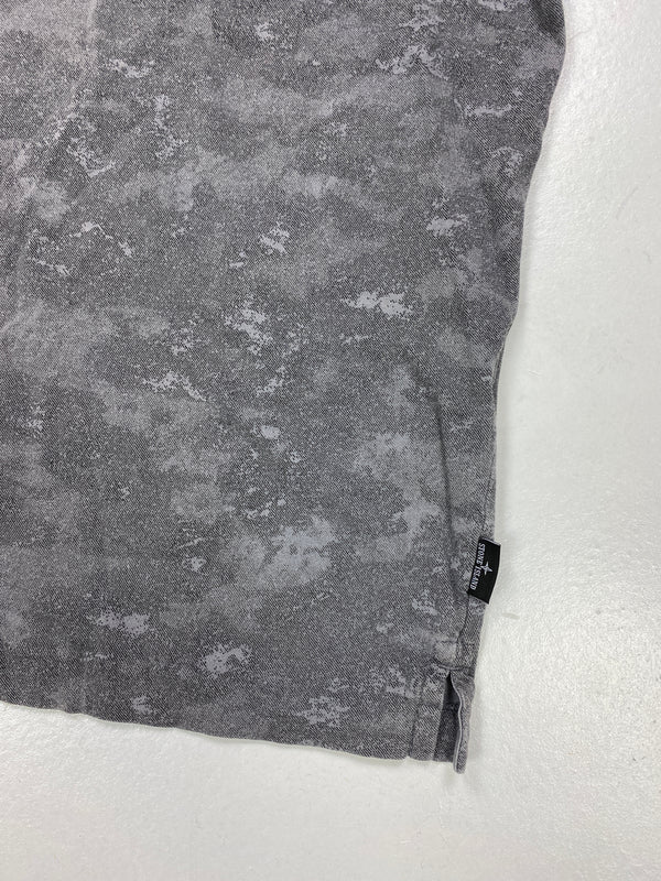 Stone Island Grey Camo Cotton T Shirt