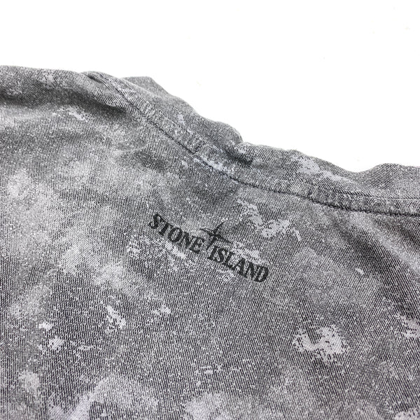 Stone Island Grey Camo Cotton T Shirt