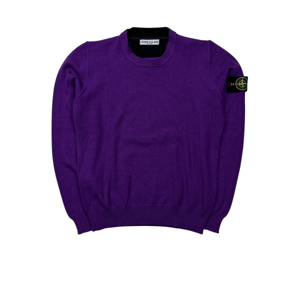 Stone Island 2010 Purple Crewneck Knit Jumper - Medium