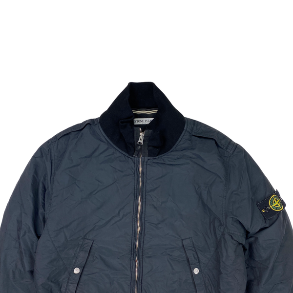 Stone Island Dark Navy Quilted Micro Reps Bomber Jacket