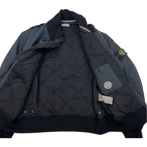 Stone Island Dark Navy Quilted Micro Reps Bomber Jacket