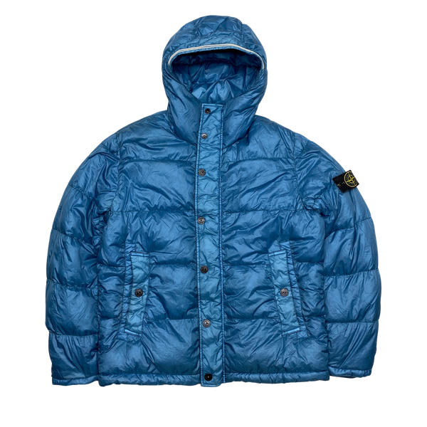 Stone Island Sky Blue Garment Dyed Puffer Jacket