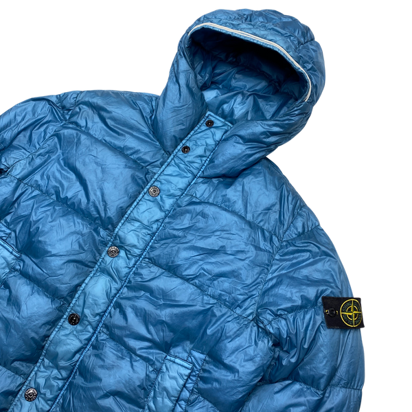Stone Island Sky Blue Garment Dyed Puffer Jacket