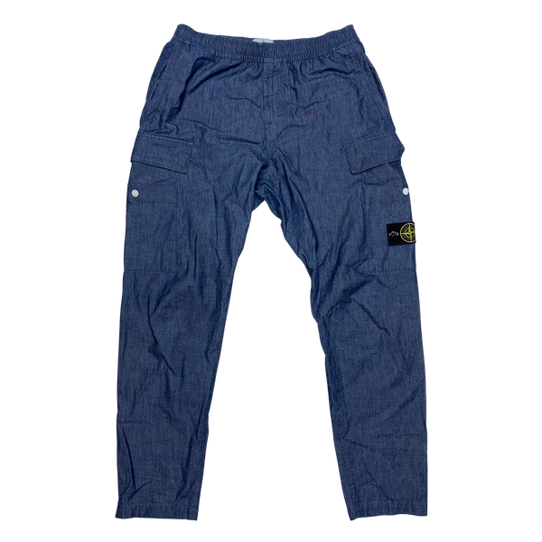 Stone Island 2021 RE T Blue Cargo Trousers