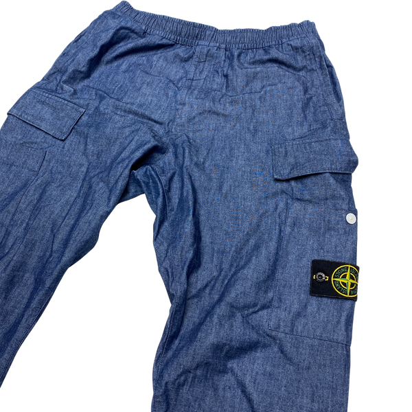 Stone Island 2021 RE T Blue Cargo Trousers