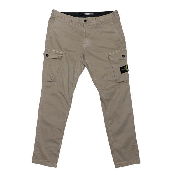 Stone Island 2020 Beige Slim Fit Cotton Cargo Trousers