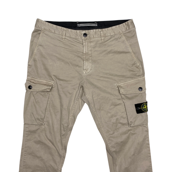 Stone Island 2020 Beige Slim Fit Cotton Cargo Trousers