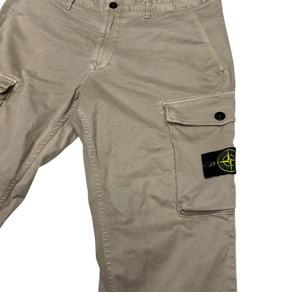 Stone Island 2020 Beige Slim Fit Cotton Cargo Trousers