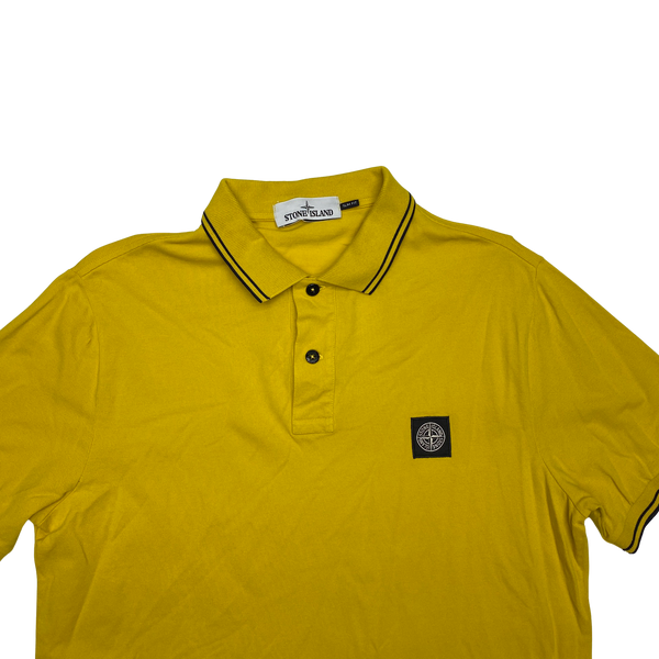 Stone Island Yellow Cotton Polo Shirt