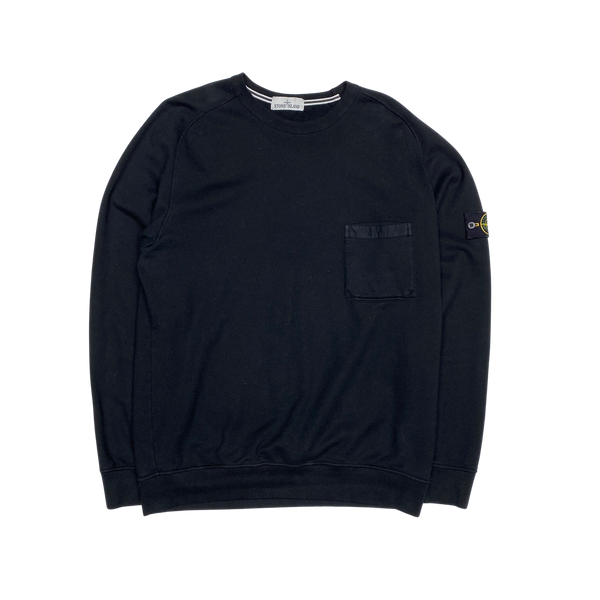 Stone Island 2015 Black Cotton Chest Pocket Sweatshirt
