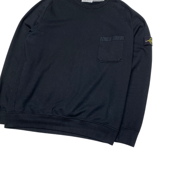 Stone Island 2015 Black Cotton Chest Pocket Sweatshirt