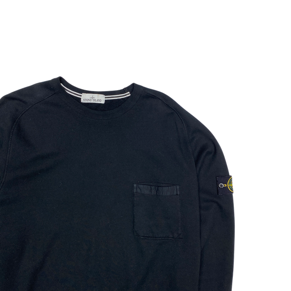 Stone Island 2015 Black Cotton Chest Pocket Sweatshirt