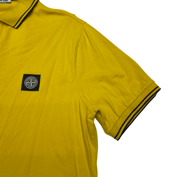 Stone Island Yellow Cotton Polo Shirt