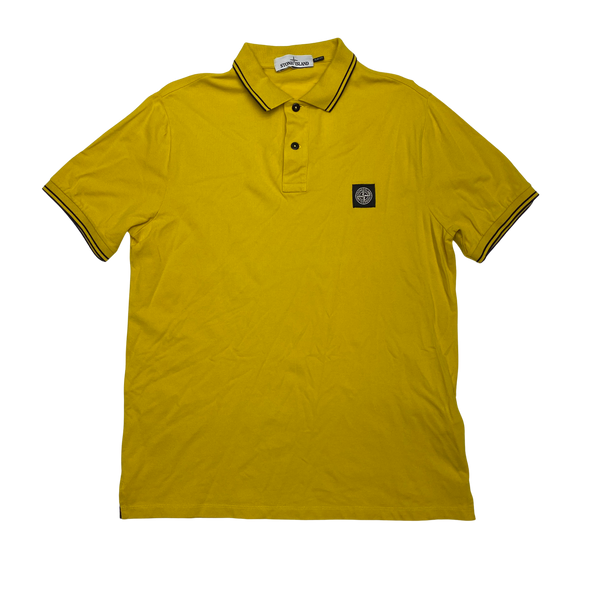 Stone Island Yellow Cotton Polo Shirt
