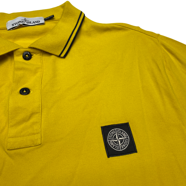 Stone Island Yellow Cotton Polo Shirt