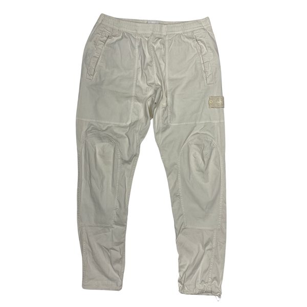 Stone Island White Ghost Tapered Cargo Trousers
