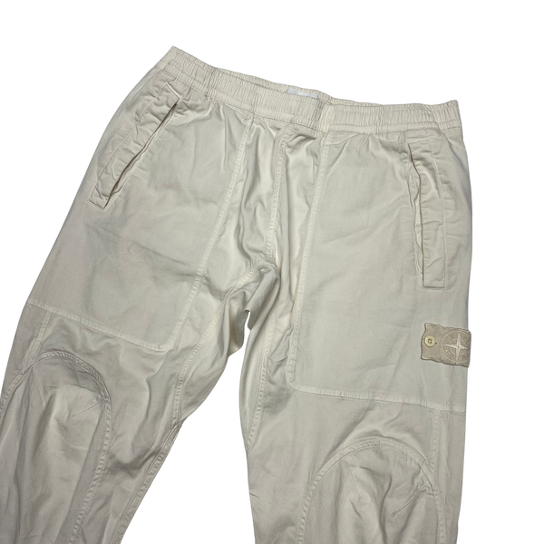 Stone Island White Ghost Tapered Cargo Trousers