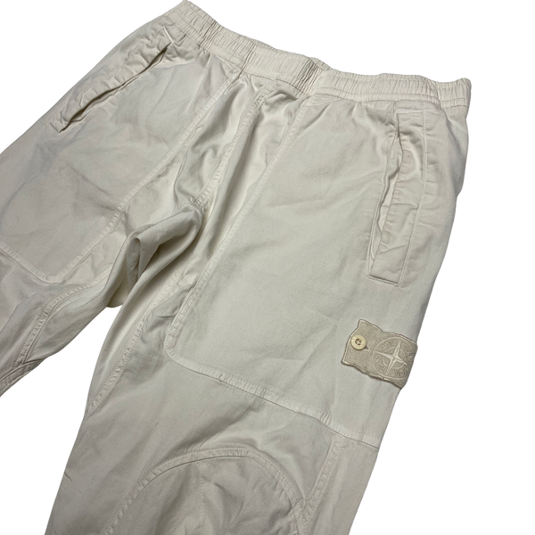 Stone Island White Ghost Tapered Cargo Trousers