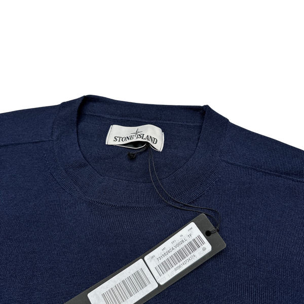 Stone Island 2020 Navy Merino Wool Crewneck Jumper