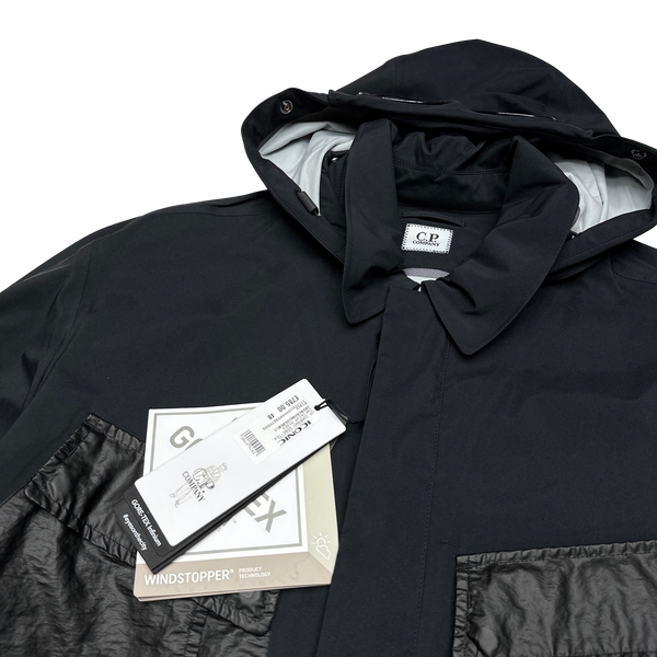 CP Company Black Gore-Tex Infinium Waterproof Goggle Jacket - Medium