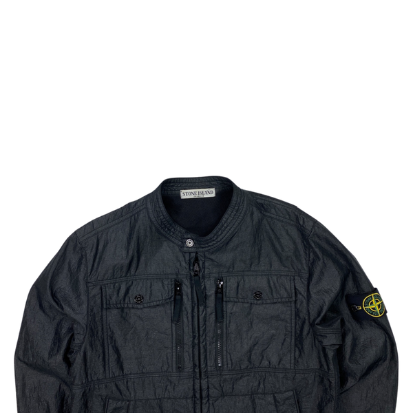 Stone Island Black Laminated Thick Bonded Nylon Jacket
