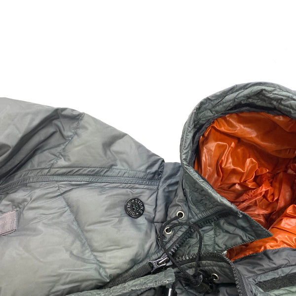 Stone Island Dark Grey Opaque Nylon Tela Down Jacket