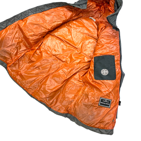 Stone Island Dark Grey Opaque Nylon Tela Down Jacket
