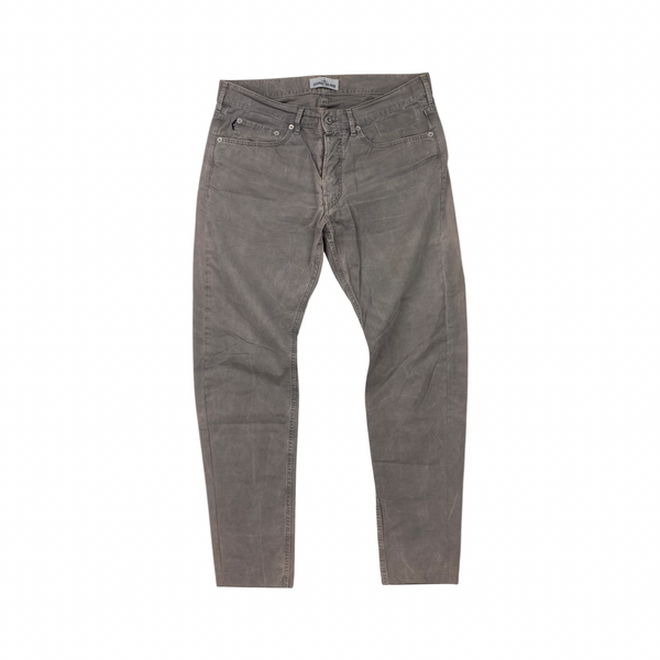 Stone Island Grey Cotton Slim Fit Trousers