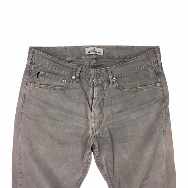 Stone Island Grey Cotton Slim Fit Trousers