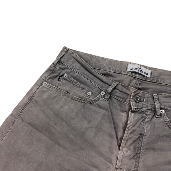 Stone Island Grey Cotton Slim Fit Trousers