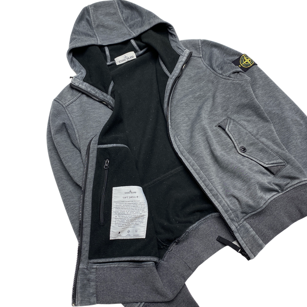 Stone Island Grey Fleece Lined Soft Shell R Jacket