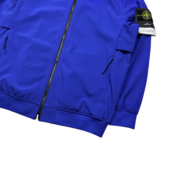 Stone Island Blue Soft Shell R E Dye Tech Jacket - 3XL