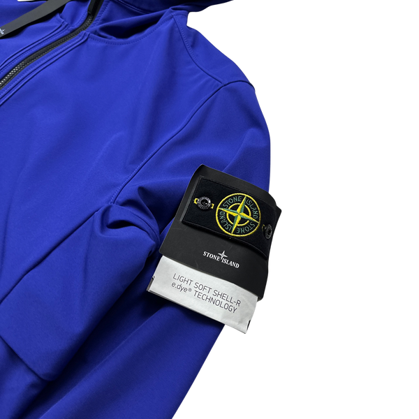 Stone Island Blue Soft Shell R E Dye Tech Jacket - 3XL