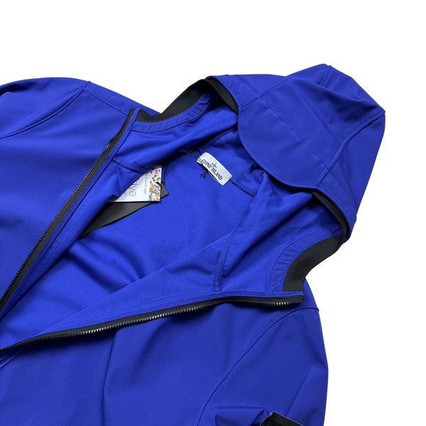 Stone Island Blue Soft Shell R E Dye Tech Jacket - 3XL