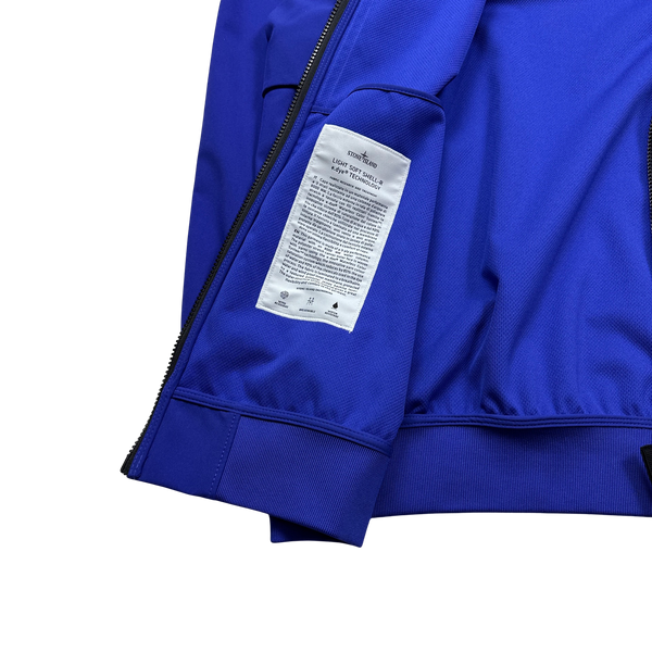 Stone Island Blue Soft Shell R E Dye Tech Jacket - 3XL