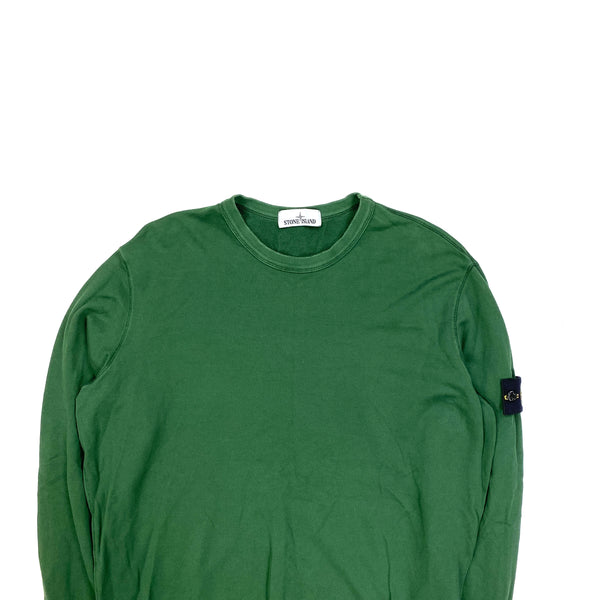 Stone Island Forest Green Cotton Crewneck Sweatshirt