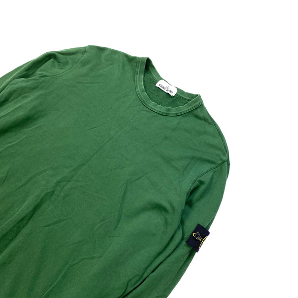 Stone Island Forest Green Cotton Crewneck Sweatshirt