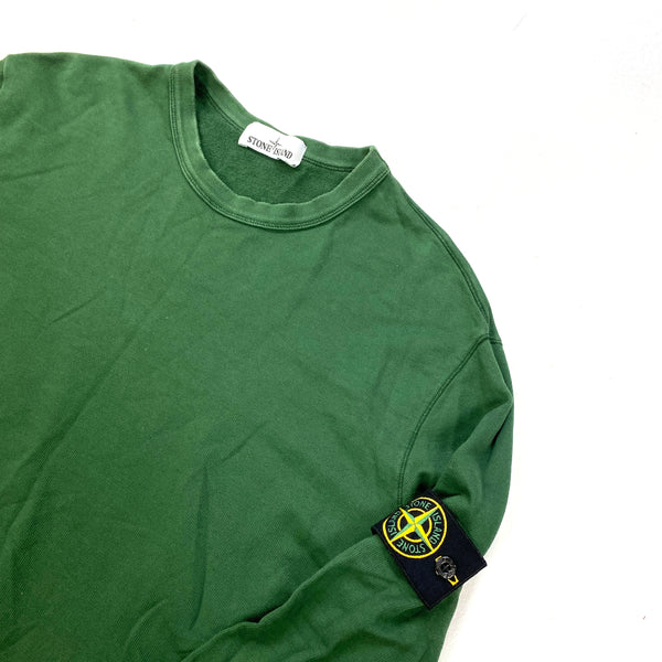 Stone Island Forest Green Cotton Crewneck Sweatshirt