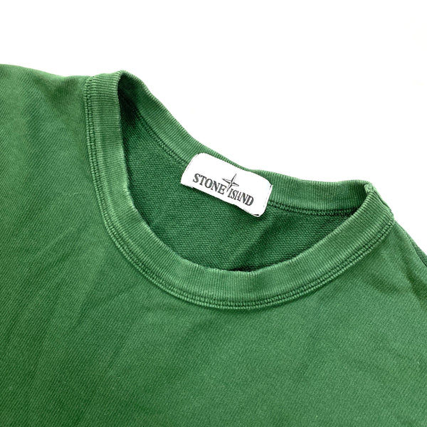 Stone Island Forest Green Cotton Crewneck Sweatshirt