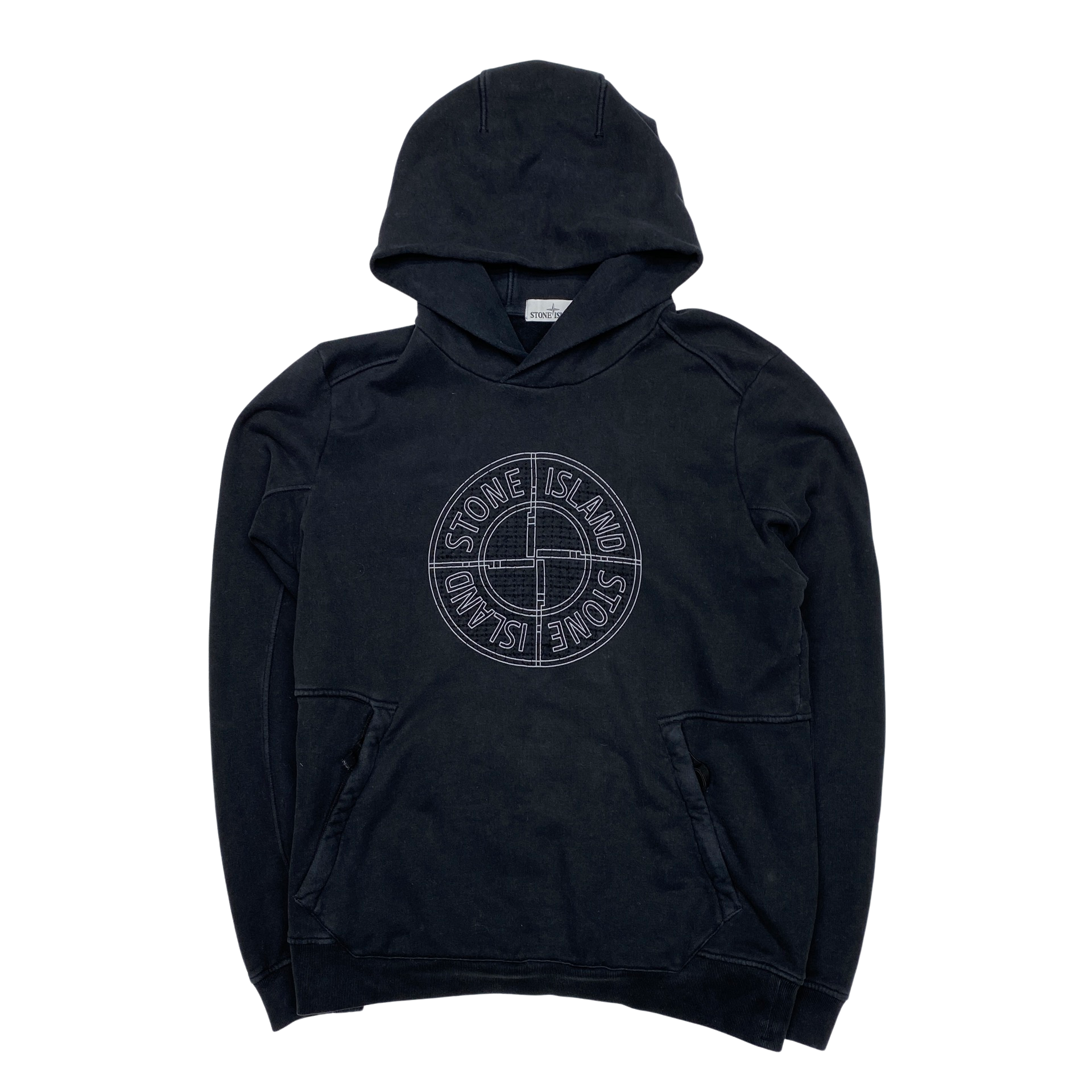 Stone island hoodie logo on front discount