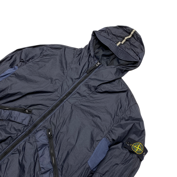 Stone Island Navy Membrana TC Hooded Summer Jacket