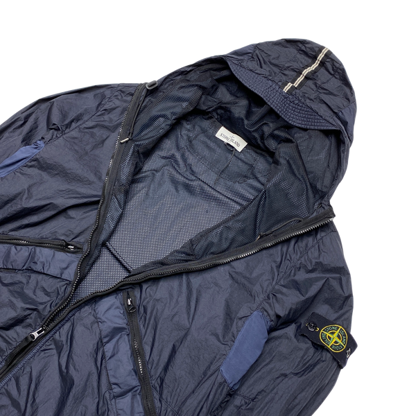 Stone Island Navy Membrana TC Hooded Summer Jacket