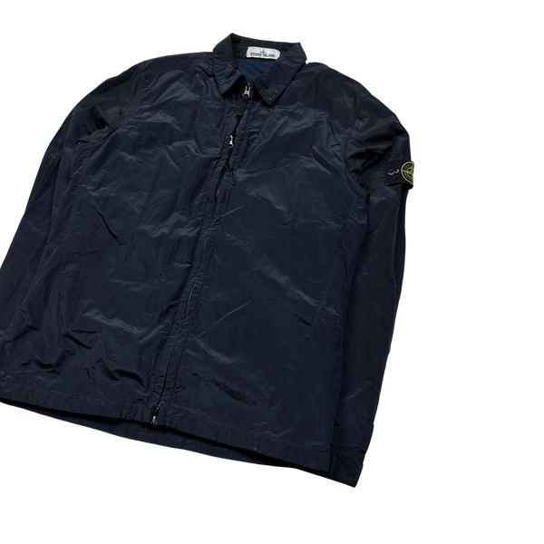 Stone Island Dark Navy Nylon Metal Cotton Lined Overshirt - Medium