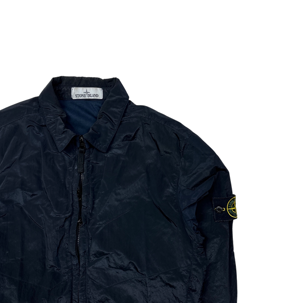 Stone Island Dark Navy Nylon Metal Cotton Lined Overshirt - Medium