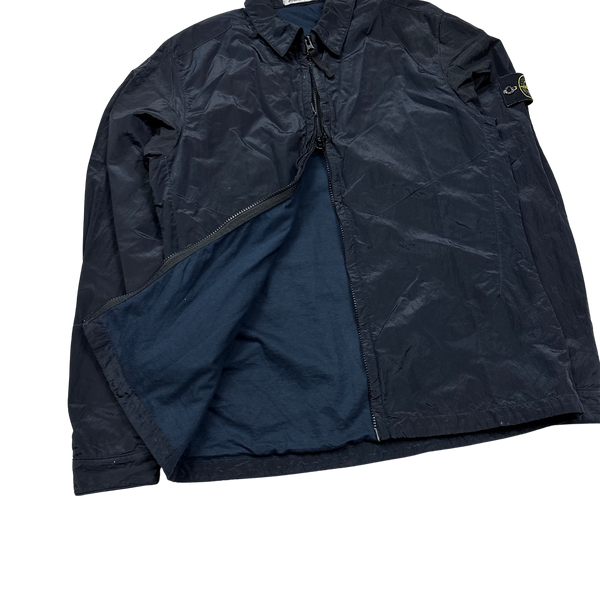 Stone Island Dark Navy Nylon Metal Cotton Lined Overshirt - Medium