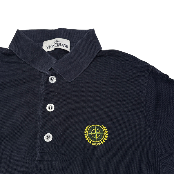 Stone Island Navy Cotton 30th Anniversary Polo Shirt