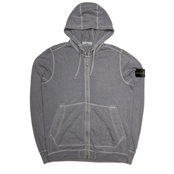 Stone Island 2018 Lavender Purple Cotton Zipped Hoodie