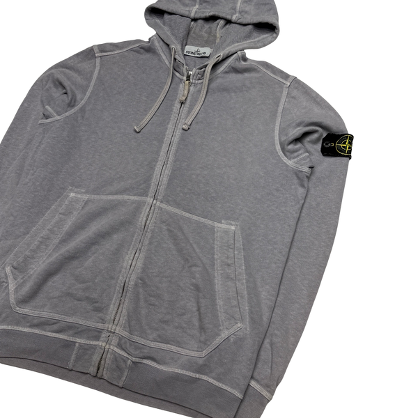 Stone Island 2018 Lavender Purple Cotton Zipped Hoodie