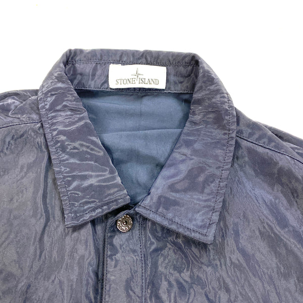 Stone Island Navy Nylon Shimmer Overshirt Jacket