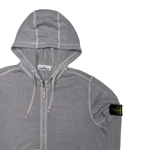 Stone Island 2018 Lavender Purple Cotton Zipped Hoodie